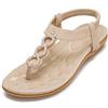 Amissz Sandali Donna Estive con Strass Bohémien per Ragazze Flip Flop Spiaggia Estivi Scarpe Casual Open Toe Tacco Piatto Eleganti Bassi Moda Sandali Stile 6 Albicocca 42EU