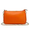 Chicca Borse Borsetta da donna in pelle, borsa a tracolla clutch pochette (Arancione)