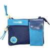 Macha borsa piccola in cotone etnico con stampe colorate e inserti in pelle, borsa a tracolla in cotone e pelle per donna Etnica indiana colorata (Blu)