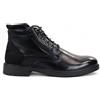 Infinity Leather Stivaletti stringati da uomo Dolcetto, modello biker, neri.