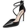 QUEEN HELENA Décolleté Scarpe Eleganti con Tacco a Spillo Cinturino con Strass Donna K3280
