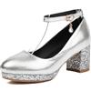 Asterisco Décolleté con Tacco Largo da Donna con Plateau Serata High Scarpe Scarpe-240088, Numero 33.5-45