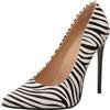 Asterisco Décolleté a Spillo da Donna Tacco Alto Scarpe Appuntito Senza Chiusura Semplici Scarpe da Sera, X79700Dx Zebra Numero 43 EU/45Cn
