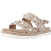 Alma en Pena V251806 Suede Vison Sandali Eleganti per Donna con Applicazioni Argento Zeppa Bassa