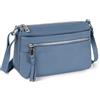 befen Piccola borsa a tracolla in vera pelle da donna, borsa a tracolla da donna con scomparti per carte di credito RFID, Azzurro chiaro