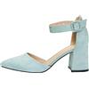 Rio Fiore Scarpe con Tacco, 7cm Tacco Largo, Décolleté Donna, Blu, Tessile, Cinturino alla Caviglia, H1877-A0142-17 (Blue Microfiber, 41 EU)