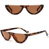 HPIRME Occhiali da sole Cat Eye a mezza montatura da donna Occhiali da sole retrò vintage con lenti trasparenti tinta gialla