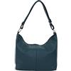 AMBRA Moda GL005 - Borsa con tracolla, borsa a mano in pelle, borsa a spalla, hobo bag da donna (ottanio)