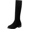 Asterisco Stivali Alti Al Ginocchio da Donna con Tacco Largo Tacco Alto Boot Punta Rotonda Zip Stivali da Equitazione, M38230Kb Nero Numero 41 EU/43Cn