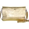 AMBRA Moda GLX11 - Borsa a tracolla da donna, in vera pelle, con tracolla rimovibile e regolabile, adatta per cellulari e tablet fino a 7 pollici, (oro metallizzato)