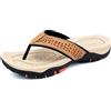 ChayChax Infradito Uomo Scarpe da Spiaggia e Piscina Antiscivolo Sandali Sportivi Pantofole Ciabatte da Mare Gomma Suola per Sostegno dell'Arco,Cachi,44 EU