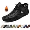 Overhil1s Uomo Stivali Alti in Pelle Scamosciata Fatti a Mano, Beck Scarpe Uomo Impermeabili Antiscivolo Leggere Traspiranti Stivali Uomo for l'escursionismo e la Guida (Color : Black+Velvet, Size : 47 EU)