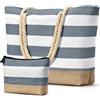 oscaurt Borsa da spiaggia XXL, borsa shopper da donna, borsa a tracolla, impermeabile, con cerniera, pieghevole, da viaggio, borsa sportiva, vuoto, grigio scuro, 52x36x17 cm