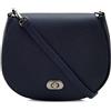 Montte Di Jinne - Borsa a tracolla da donna in morbida pelle italiana con chiusura del postino e con cinghie staccabili e regolabili, Marina Militare, L:23CM H:16CM W:4CM