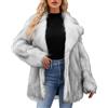 IQYU Giacca in Pelliccia Sintetica da Donna: Elegante e Calda per le Mezze Stagioni, Autunno, Maniche Lunghe, Vintage, Marrone, Argento
