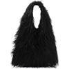 Meliyya Borsa a mano coccolosa da donna, borsa tote invernale, borsa a spalla calda e soffice, grande borsa da donna in peluche shopper in pelliccia sintetica per università, lavoro, ragazze, scuola