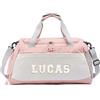jewelora Borsa da Viaggio Grande con Nome Borsa Tote Personalizzata Regali per Uomini Donne Borsa da Viaggio Regolabile Borsa Sportiva (A-rosa)
