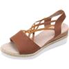 WINDEHAO Espadrillas da donna con plateau, casual, senza lacci, con cinturino elastico alla caviglia, sandali estivi con zeppa, comodi, leggeri, aperti sulla punta, traspiranti, scarpe da spiaggia