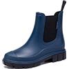 DRECAGE Stivali Pioggia Donna Impermeabile Antiscivolo Stivali Chelsea Corti da Donna Comode Stivali di Gomma Giardinaggio Scarpe Blu 41