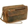J JONES JENNIFER JONES J JONES - Borsa piccola in pelle Borsa vintage in pelle da uomo | con cinturino a mano, marrone