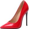 XIEPP décolleté sexy a spillo con punta a punta - Tacchi alti da infilare, da donna, design minimalista e classico con tacco ultra sottile, Colore: rosso, 50 EU