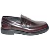 Malu Shoes Scarpe Uomo Mocassini Inglese College Vera Pelle abrasivata Bordeaux con bendina Made in Italy Fondo Gomma (42 EU)