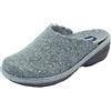 Melluso Pantofole Donna in Tessuto Grigio Sottopiede Estraibile Zeppa Media (Taglia 36)