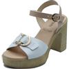 Nero Giardini E617013D Loira Bianco Cipria Sandali per Donna in Pelle Bianca con Cinturino e Tacco al (Taglia 37)