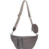 styleBREAKER Borsa a tracolla da donna a mezzaluna, 3 pezzi, tracolla con motivo, portachiavi, borsa 02012398