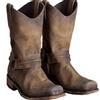 BININBOX Stivali da equitazione Stivali da cowboy vintage da uomo e da donna Stivali in pelle con tacco basso, marrone, 42 EU