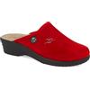 Fly Flot | Classic Woman, Pantofole Donna con Logo Strass, Ciabatta con Tomaia in Velluto, Sottopiede imbottito in Pelle Antishock, Rosso, 36