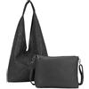 ANGELO Borsa a Spalla da Donna, Tote Bag in Pelle PU Inclusa Pochette con Tracolla Regolabile e Rimovibile, Shopper Hobo con Fori per Università, Lavoro, Vacanza, Estate/Primavera
