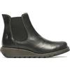Infinity Leather FLY SALV Chelsea in Pelle Nera da Donna, Stivaletti con Zeppa e Tacco Casual