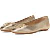 Fitflop Ballerine Delicato da Donna in Morbida Pelle Metallizzata con Fiocco, Platino, 7 UK Narrow