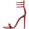 LIUGUISUOCHBH Sandali con Tacco Alto da Donna. Sandali con Tacco a Spillo e Punta Aperta. Tacchi da 5 Pollici. Sandali Sexy per Matrimoni, Feste, Balli di fine Anno,Rosso,39 EU