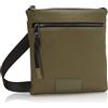 Armani Exchange A|X ARMANI EXCHANGE Borsa a tracolla in ecopelle con cerniera, Verde militare, Medium