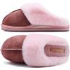KuaiLu Pantofole Donna Invernali Pelose Chiuse Ciabatte Casa Calde Peluche Pelo Foderata Babbucce Comode Memory Foam Slippers Antiscivolo Suola Scarpe Rosa 38