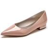 Gycdwjh Scarpe da Sposa Bridal Scarpe Basse Punta Chiusa a Punta Appartamenti Scarpe Donna Decollete Tacco Basso Pumps,Nude Pink,42 EU