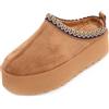 Toocool Sabot Scamosciati Donna Pelliccia Interna Flatform Zeppa Caldi H-3 [B310 Camel,41]