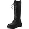 QUEEN HELENA Anfibi Stivali Alti con Zip Donna X33-67 (Nero Pu, Taglia unica, Sistema Taglie Calzature EU, Adulto, Donna, Numero, Media, 38)