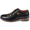 Infinity Leather Scarpe Eleganti Brogue da Uomo in Pelle Nera con Stampa Floreale - Ross