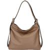 Bottega Carele Borsa Donna a spalla in vera pelle trasfomabile in zaino made in Italy (Fango)