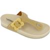 Hergos H2121 - Infradito donna regolabile a strappo, fibbia decorativa, plantare anatomico - Pluffy Beige