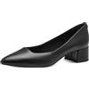 Tamaris Donna Pumps Leder Blockabsatz Bequem, Black, 39 EU