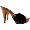 Kiara Shoes Zoccoli in CAMOSCIO Nero Base MOU Made in Italy Tacco 11 - K213001-CAM-NERO (39 EU, Nero)
