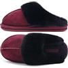 KuaiLu Pantofole Donna Invernali Pelose Chiuse Ciabatte Casa Calde Peluche Pelo Foderata Babbucce Comode Memory Foam Slippers Antiscivolo Suola Scarpe Rosso 41