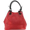 Chicca Borse Borsa a Mano da Donna con Tracolla in Vera Pelle Stampa Intrecciata Made in Italy 34x29x18 Cm