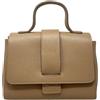 Chicca Borse Borsa a Mano Elegante con Tracolla da Donna in Pelle (Nocciola)