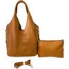 ANGELO Borsa da Donna a Spalla, Tote a Sacca Grande con Borsetta a Tracolla Regolabile, Shopping Bag Elegante in Pelle PU per Lavoro, Università, Ufficio, Viaggio, Grande Capienza (Marrone)