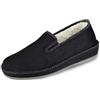 SCHAWOS Pantofole Uomo 6070 - In feltro con fodera in lana, inserti elastici, suola antiscivolo e struttura stabile, ideali per anziani (nero, 46)